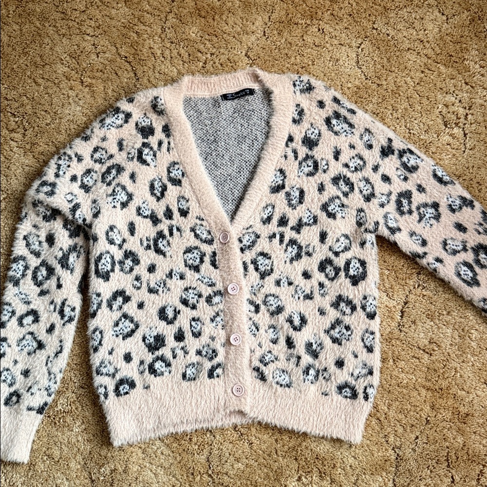 Leopard Print Cardigan Sweater